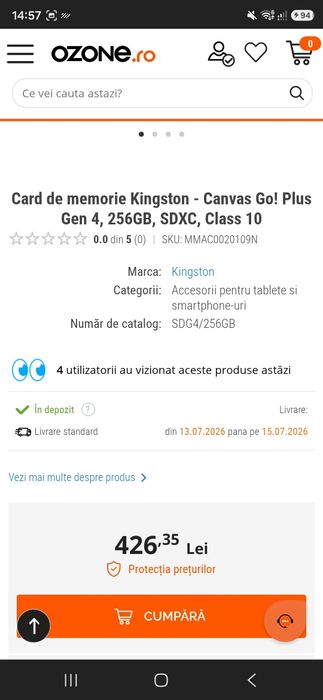 Card memorie Kingston Canvas Go Plus