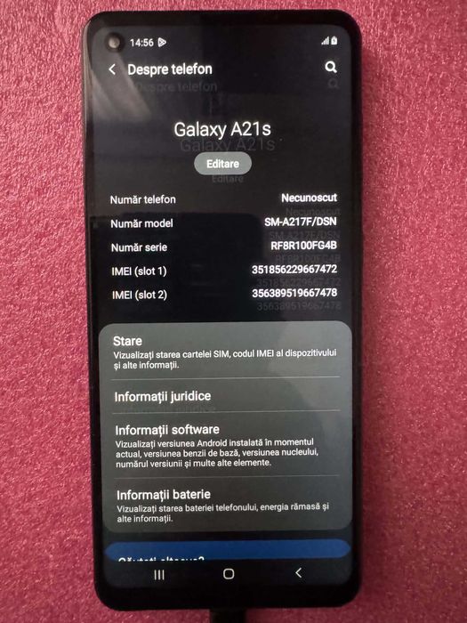Samsung A21s 32 GB si 3 GB Ram Liber de retea