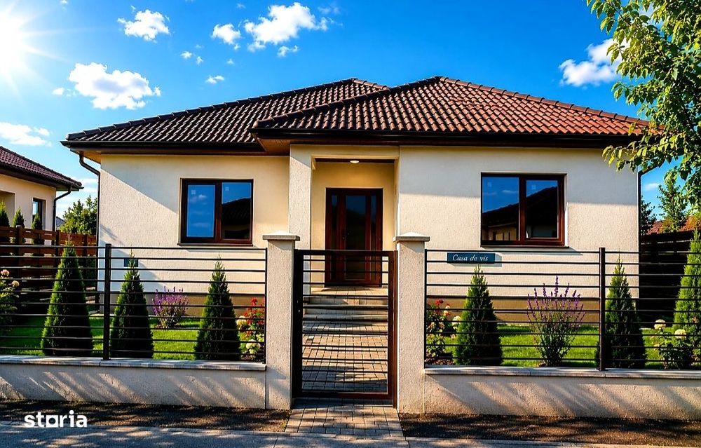 Casa pe un singur nivel"la cheie,120 mp,teren 500 mp,Sangiorgiu