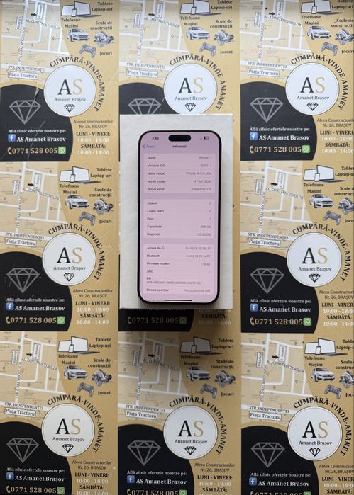 Apple iPhone 16 Pro Max 5G 256Gb Black baterie 100%