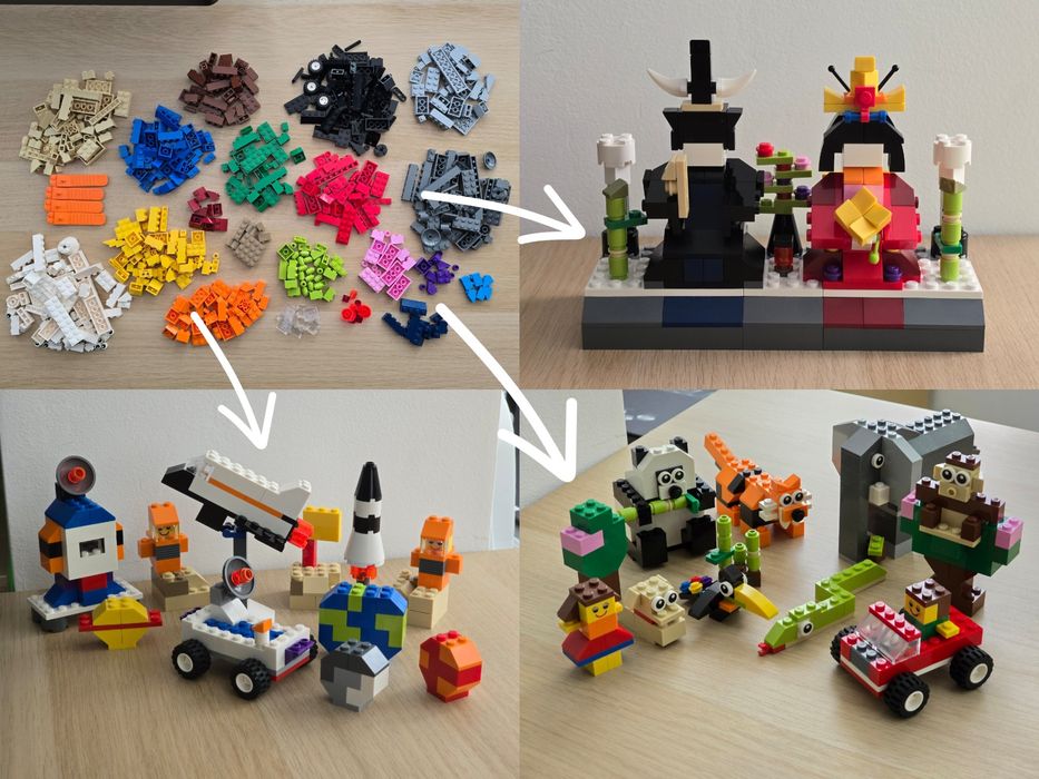 Pachet LEGO 10681 Complet cu Instrucțiuni + Sute de Piese Extra + Set Om de Zăpadă 30197. Gata de construit