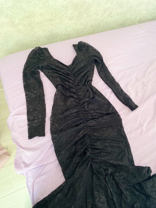 Черное платье кружевное