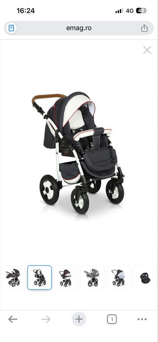 Carucior 3 in 1 Ride Dark Grey,Krausman