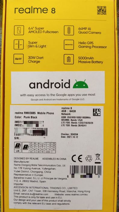 Vand telefon Realme 8