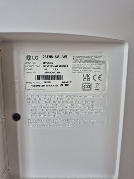 Монитор LG  28TN515V-WZ
