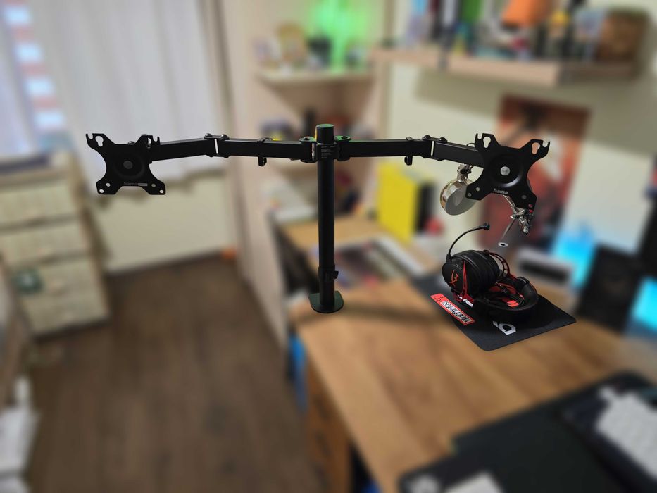 Професионална Двойна Стойка за Монитори HAMA (VESA) – За Бюро