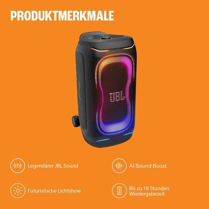 Нова Аудио Безжична Система JBL PartyBox 330, Включена Батерия, 2 години Гаранция, Портативна Тонколона, Черна