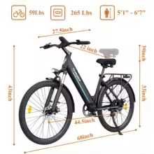 Чисто НОВ Електрически градски велосипед Bodywel A26" , 36V 13Ah сменяема батерия, , 7 предавки, дискови спирачки, , седалка за деца