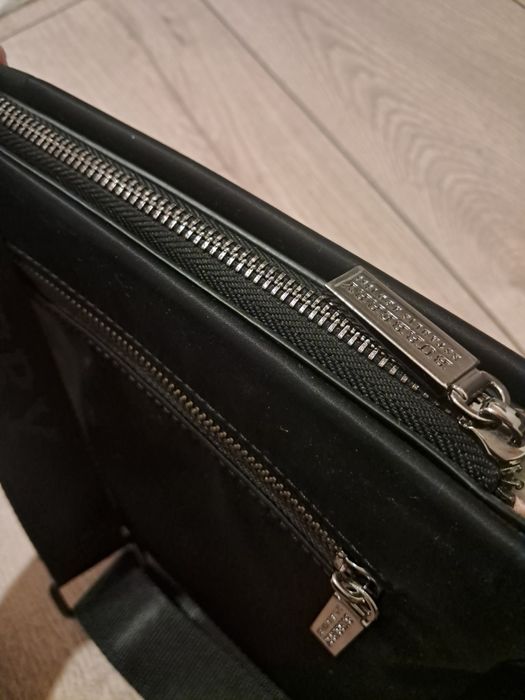 Барсетка мессенджер Burberry, плащевка черный