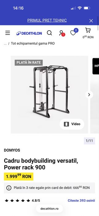 Cadru bodybuilding versatil, Power rack 900