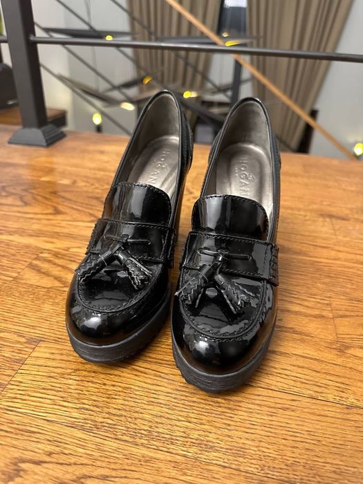 Loafers Hogan cu toc pătrat