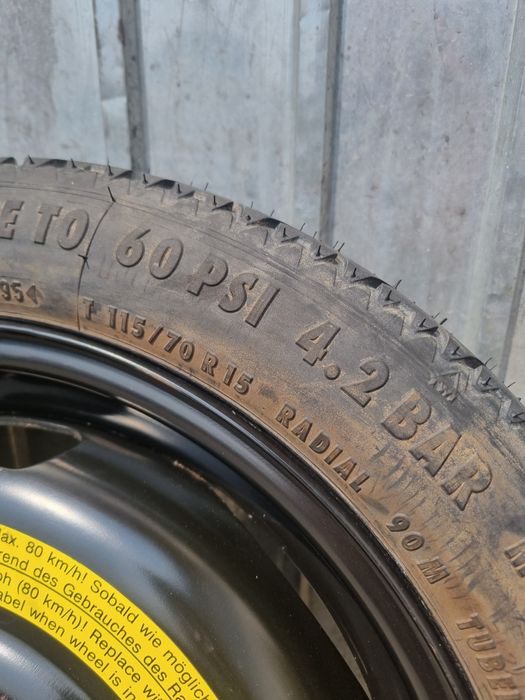 Roata rezerva Slim R15 Dacia Logan 3 Renault 4x100 T115/70/R15 CB 60.1