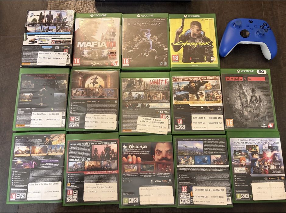 Urgent vand xbox one s de 500 gb cu 16 jocuri