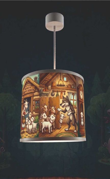 Вълшебен детски пендел лампа за детска стая „приказни герои“ – Мека светлина за щастливи деца!