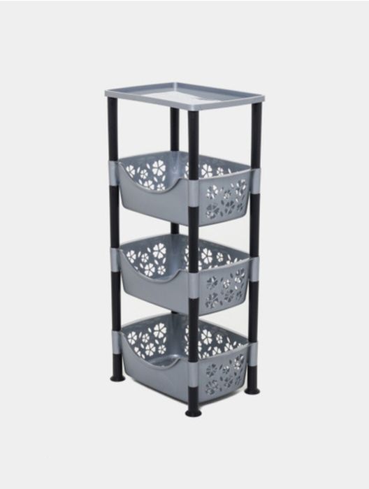 Этажерка пластиковая, для кухни, ванной, напольная