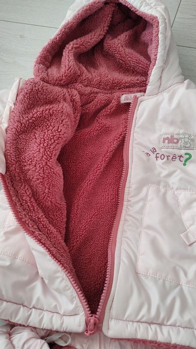 Бебешки зимен комплект розов 80 размер