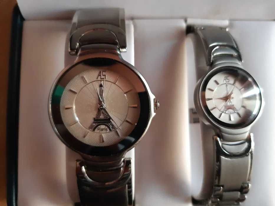 Комплект мъжки и дамски часовник AS Chalisson Paris с айфеловата кула