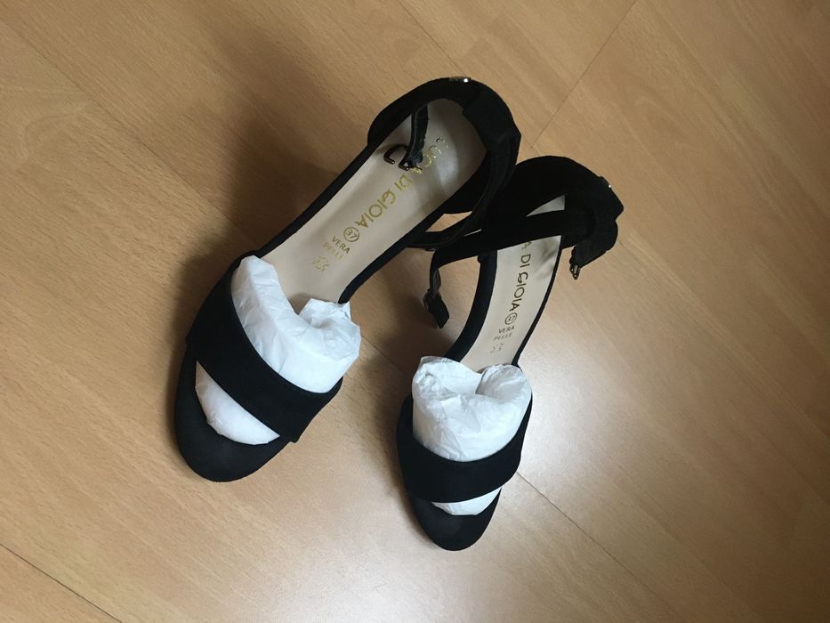 Sandale negre piele