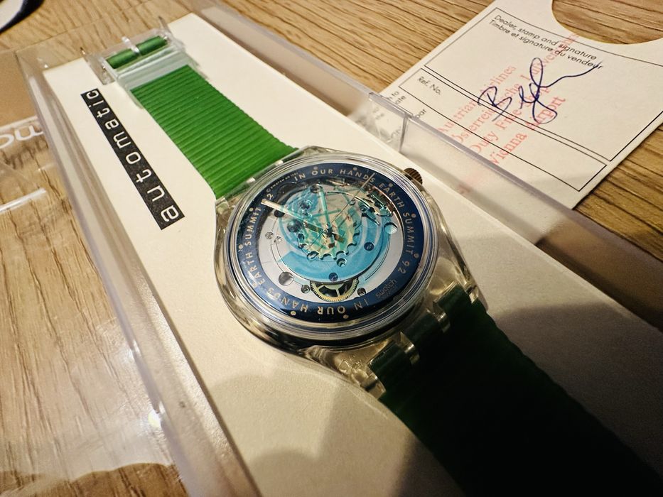 Swatch SAK102 Automatic Watch IN OUR HANDS Earth Summit 1992
