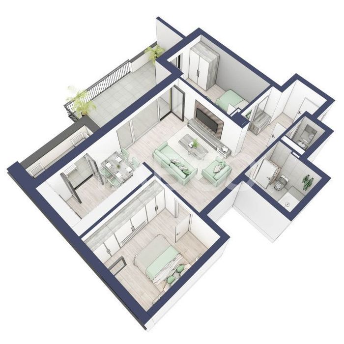 Apartament 66 mp utili 3 camere 2 bai etaj 3 in bloc cu lift Turnisor — fotografia 1