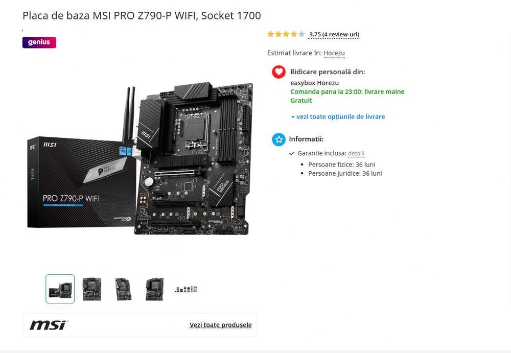 kit : MSI PRO Z790-P WIFI + Procesor Intel® Core™ i7-14700K