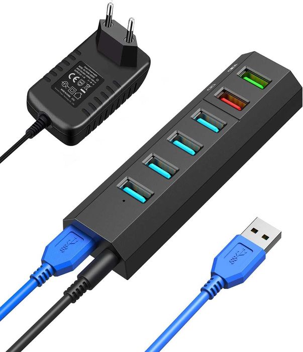 Vansuny USB 3.0 хъб с 6 порта и захранване 24W