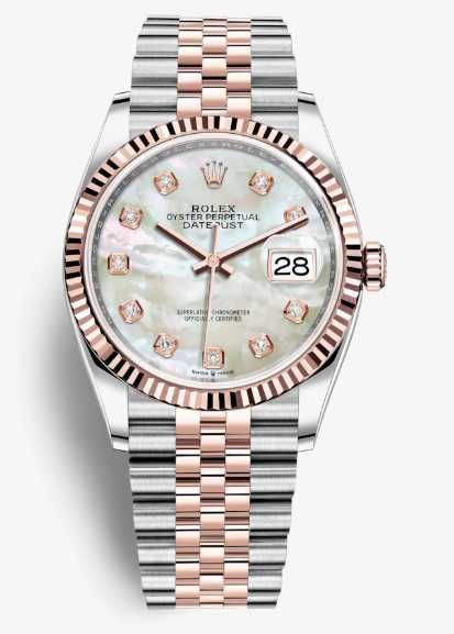 NEW Rolex Datejust 36mm Steel and Everose Gold meteor