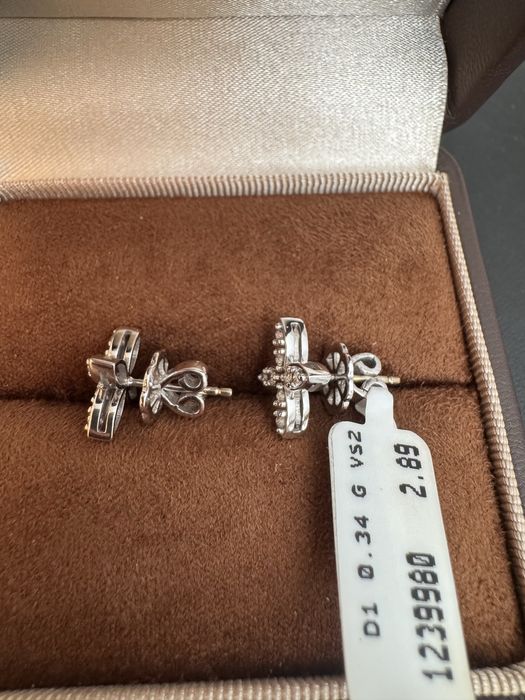 Серьги пусеты 585 с бриллиантами