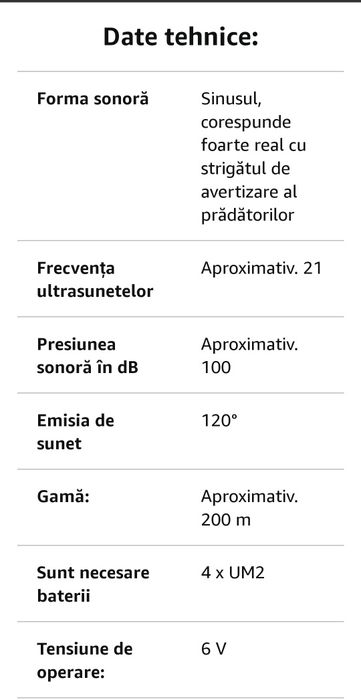aparat ultrasunete respingere jderi rozatoare animale salbatice M8500