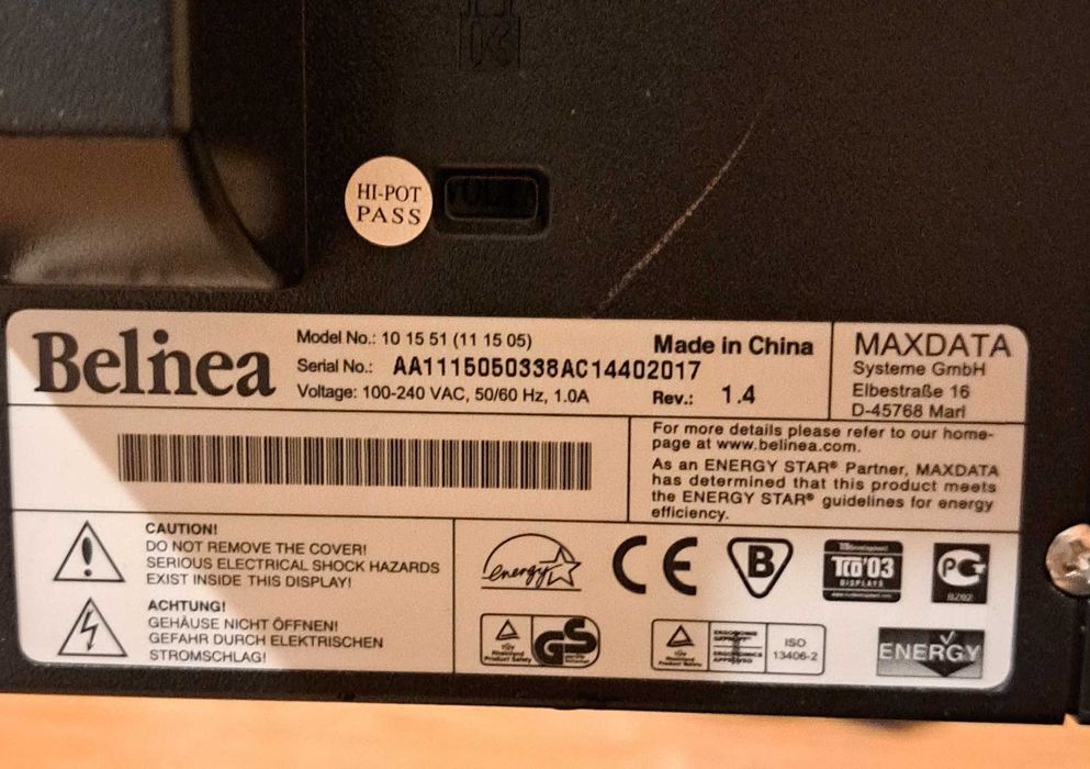 Монитор за компютър Belinea