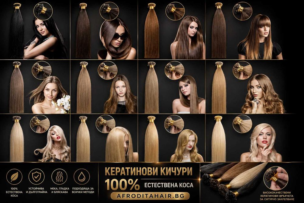 Перфектна дължина и обем с кератинови кичури от естествена коса.