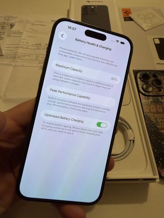 iPhone 14 Pro Max 256 Impecabil, full cutie, accesorii, pitaka carbon