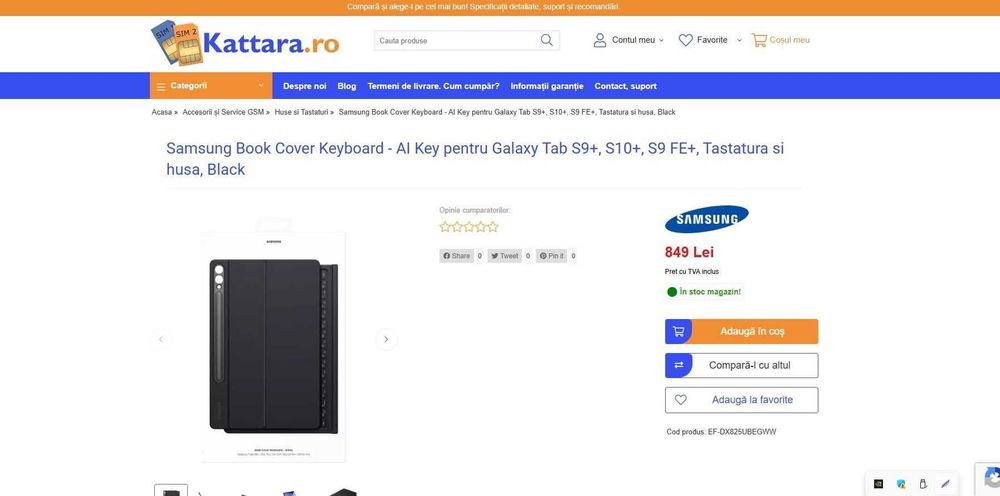 tableta Samsung Galaxy Tab S9 FE+, 12.4", 8GB RAM, 128GB plus card micro