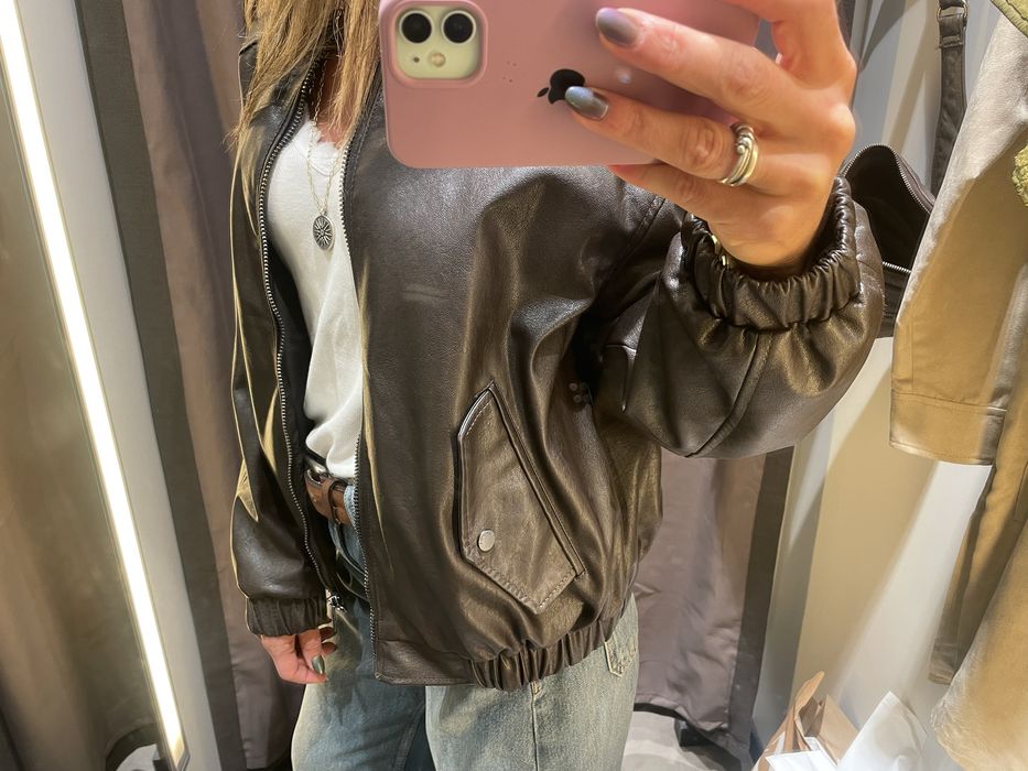 Geaca boyfriend piele vegan Bershka xs s noua
