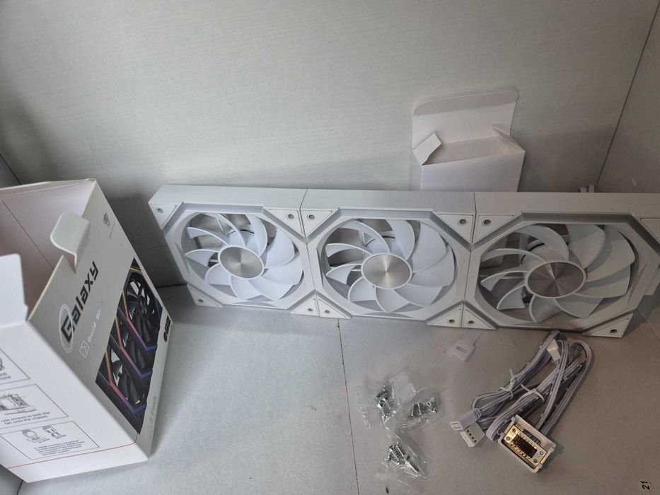 Set 3 Ventilatoare Jungle Leopard Galaxy 120mm ARGB White, Daisy Chain