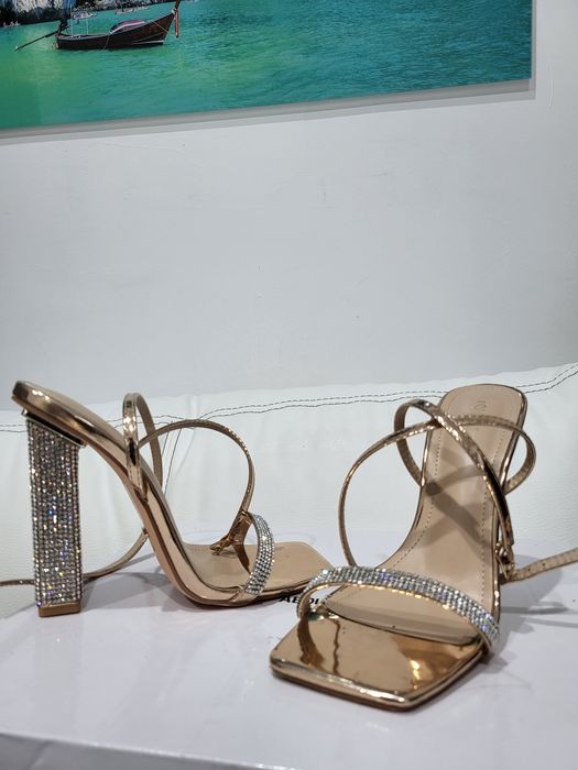 Sandale aurii  mar 37 stralucitoare, deosebite comode