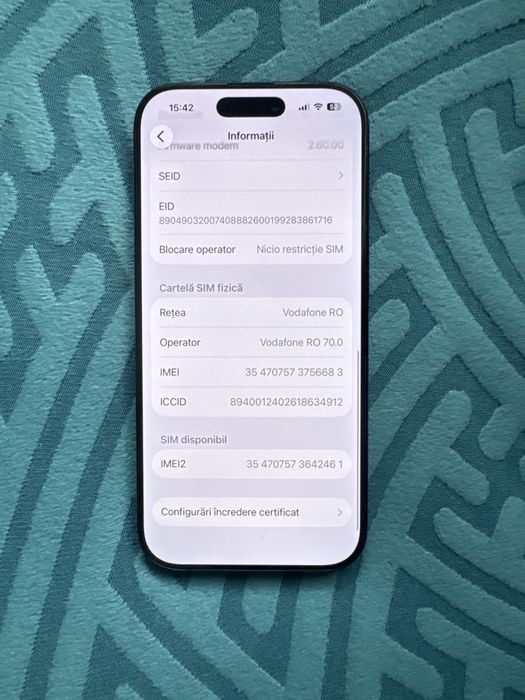 Iphone 16 pro impecabil/98% baterie