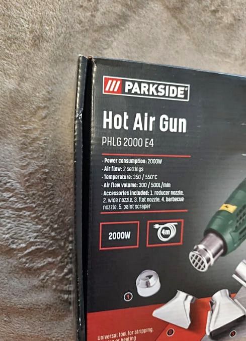 Suflantă aer cald 2000W Parkside, nou