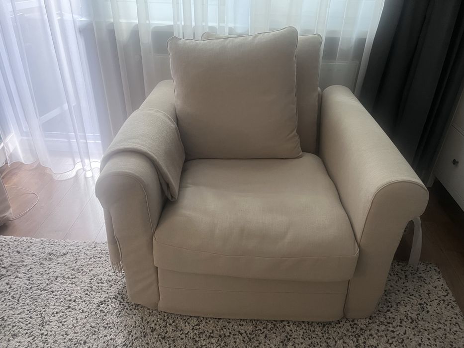 Canapea extensibila 2 locuri si fotoliu Ikea, stare ft buna