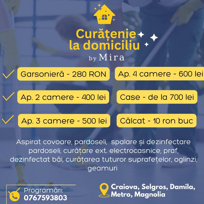 Curatenie domiciliu  persoana fizica