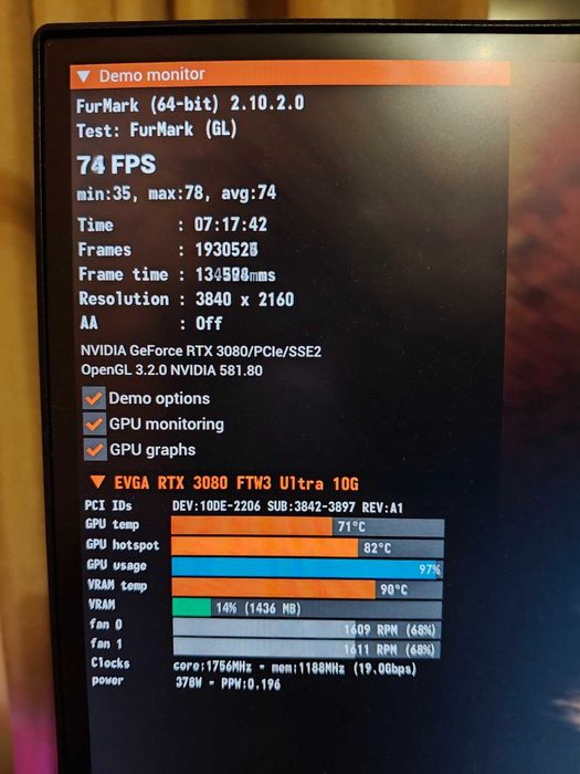 Видеокарта EVGA FTW3 RTX 3080 10GB