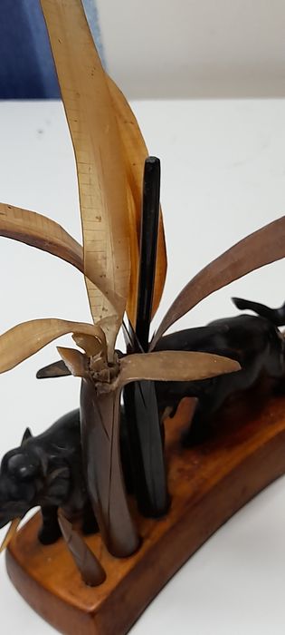 Ретро Стадо слончета ръчна изработка два вида дърво естествени материа