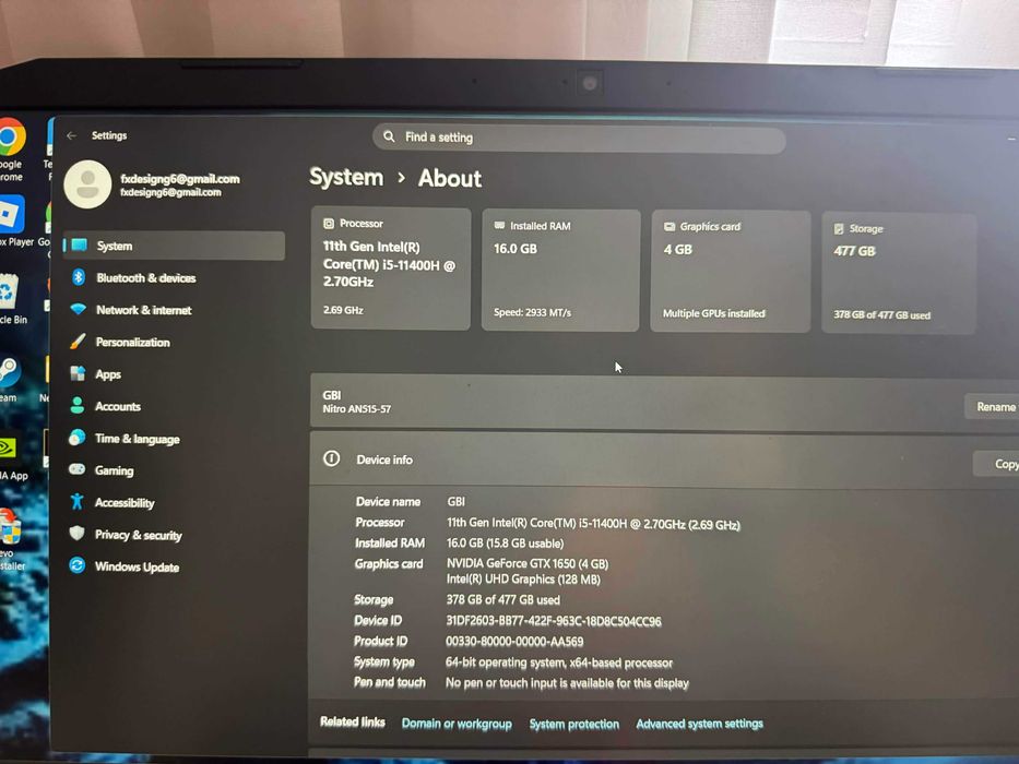 Laptop Acer nitro 5