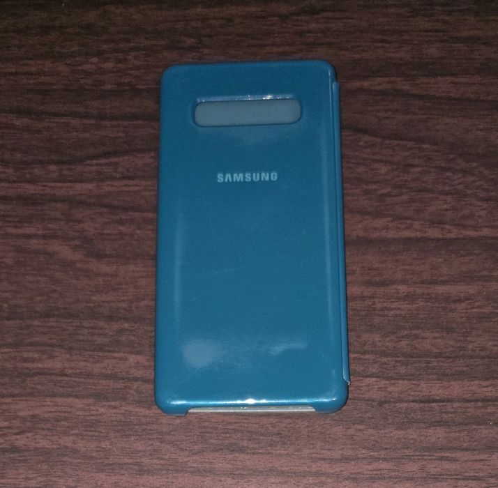 Husa SH flip smart activa originala Samsung Clear View Cover Galaxy S10+ S10 Plus G975 verde/green