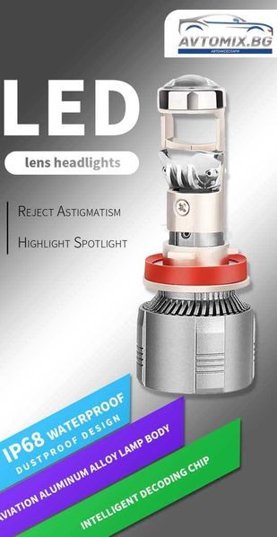 LED Крушки Н4 с лупи,12-24v canbus  1 ГОДИНА ГАРАНЦИЯ