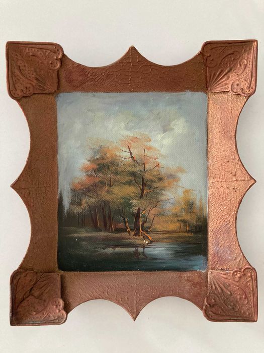 Tablouri natura, picturi peisaje, 2 buc., cu rama