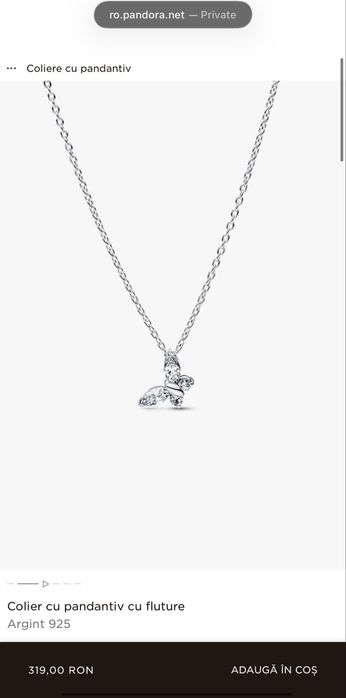 Set Pandora fluturi argintiu