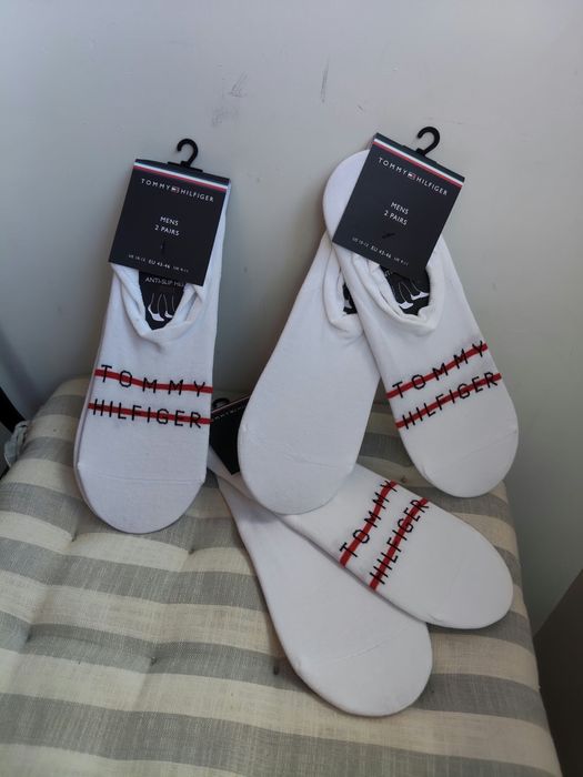 Tommy Hilfiger set 6 perechi sosete invizibile albe marimea 43-46 noi originale