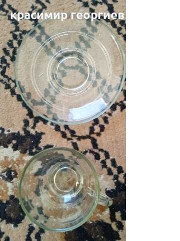 13 броя порцеланови чинии от соца и сервиз от йенско стъкло БЕЛОТЕРМ