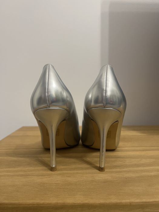 Pantofi cu Toc Argintii